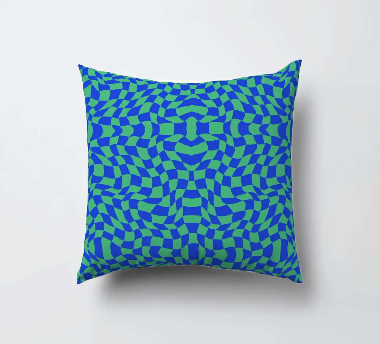 Symmetrical checker vibration 03 decorative cushion by Little Dean