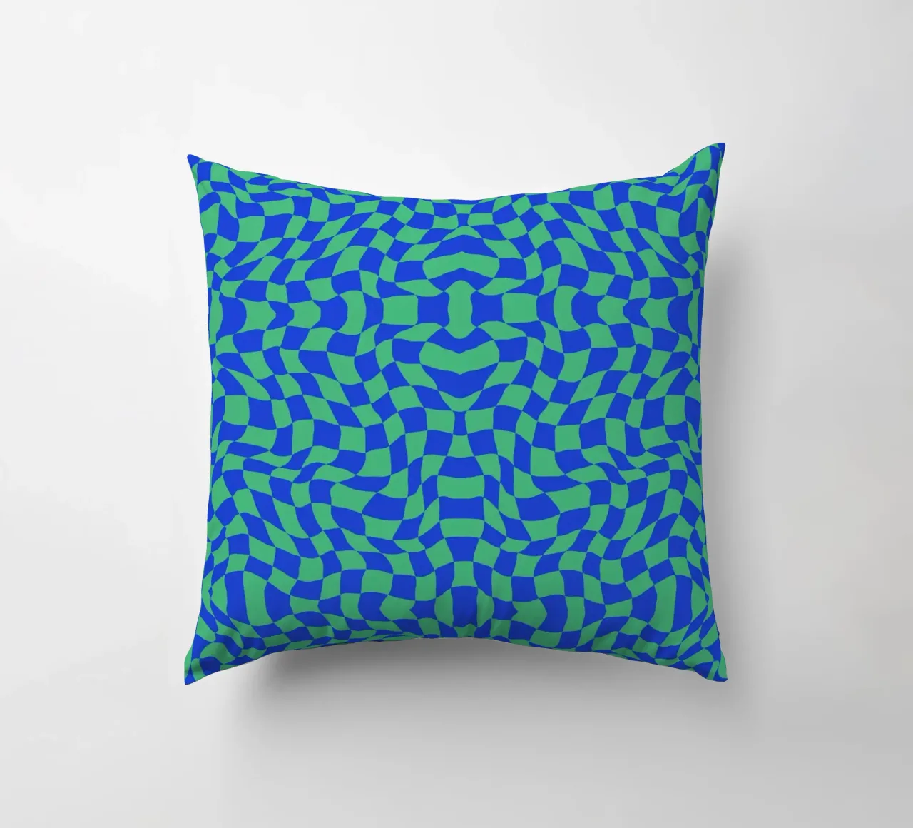 Symmetrical checker vibration 03 decorative cushion by Little Dean