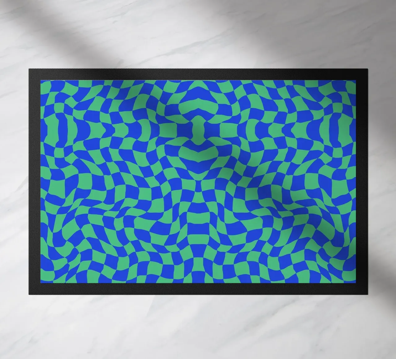 Symmetrical checker vibration 03 doormat by Little Dean