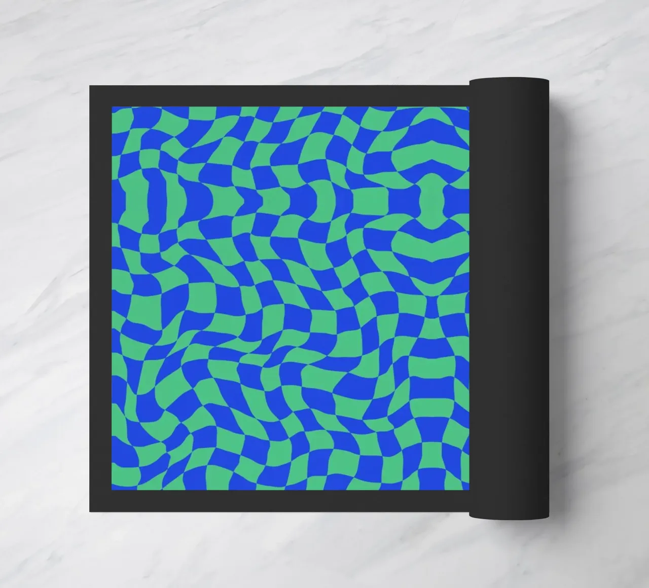 Symmetrical checker vibration 03 doormat by Little Dean
