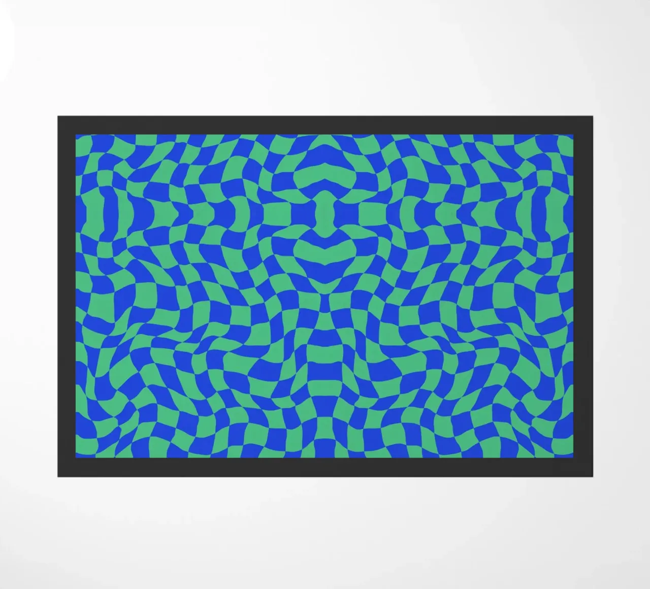 Symmetrical checker vibration 03 doormat by Little Dean