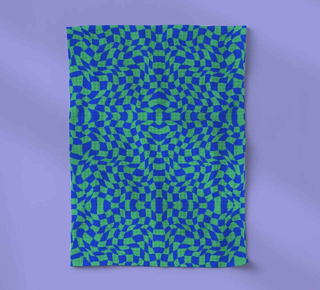 Symmetrical checker vibration 03 tea towel by Little Dean