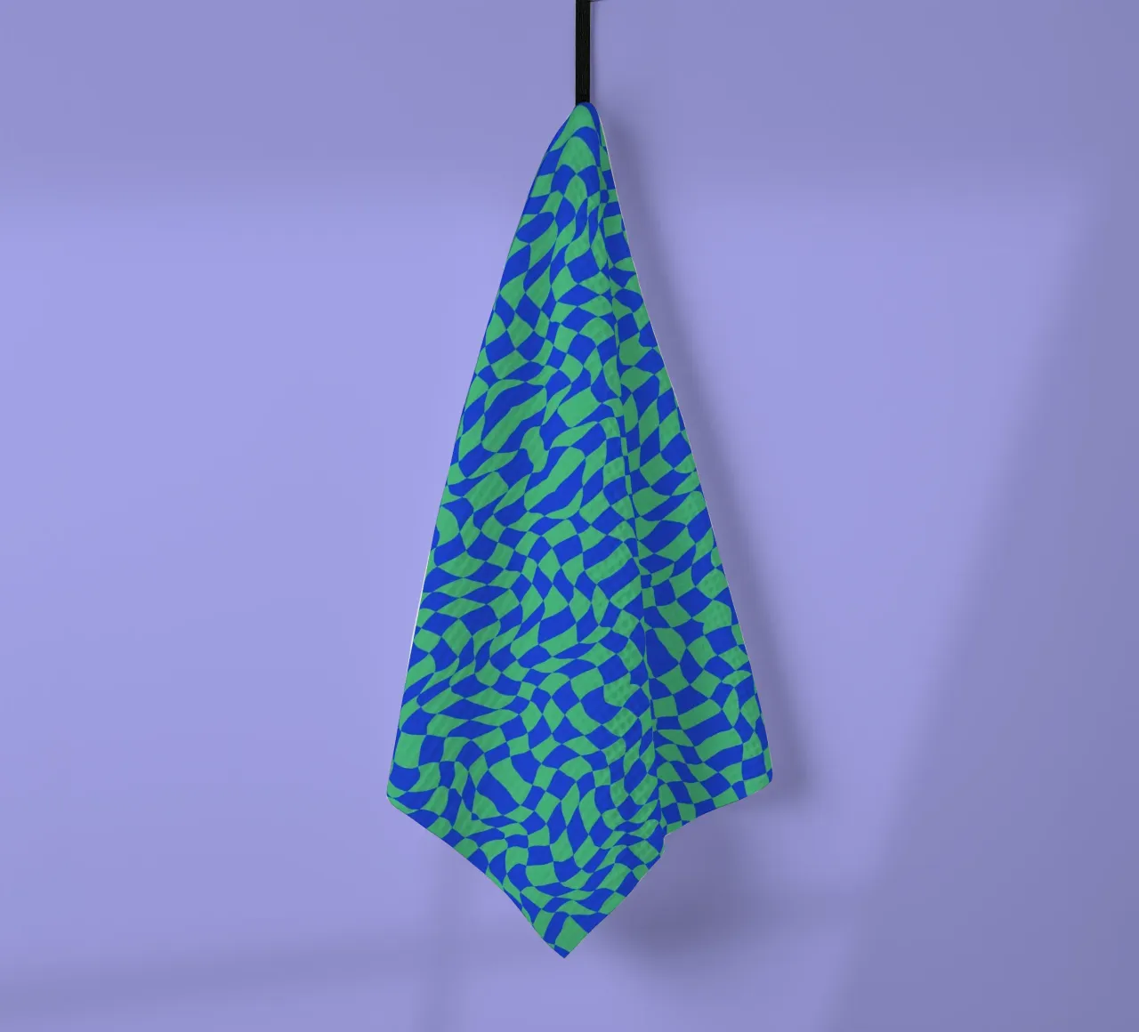 Symmetrical checker vibration 03 tea towel by Little Dean