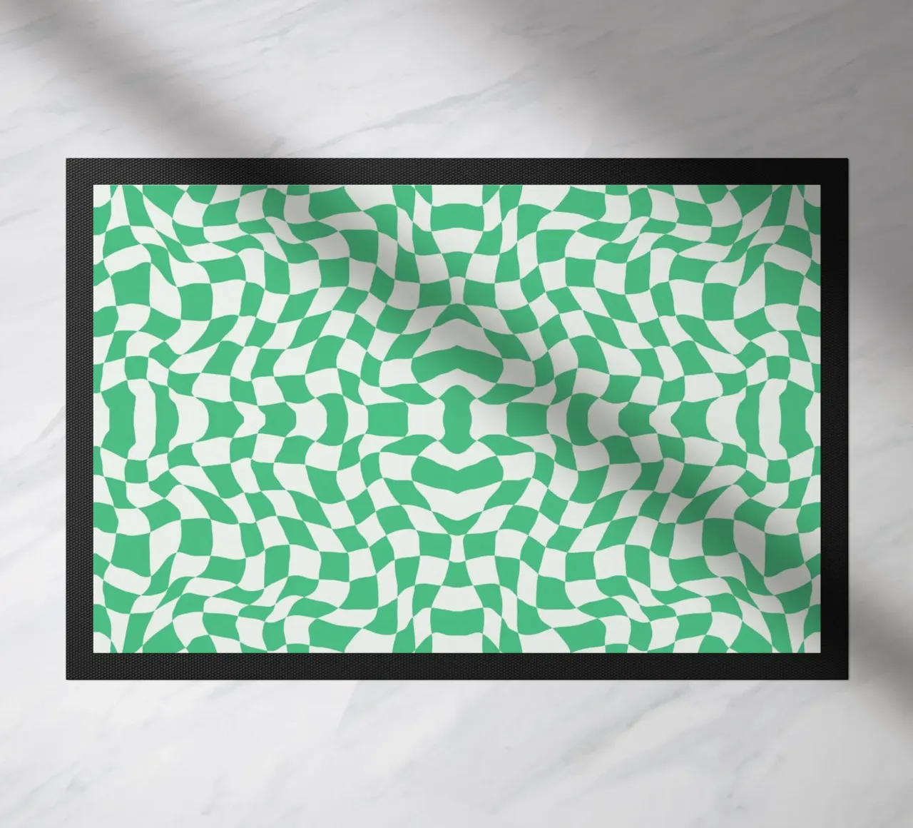 Symmetrical checker vibration 04 doormat by Little Dean
