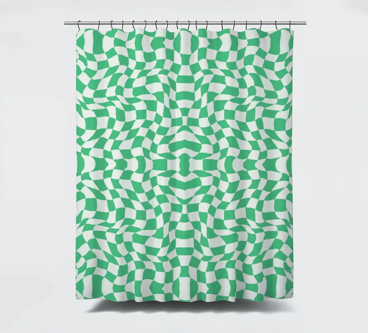 Symmetrical checker vibration 04 shower curtain by Little Dean