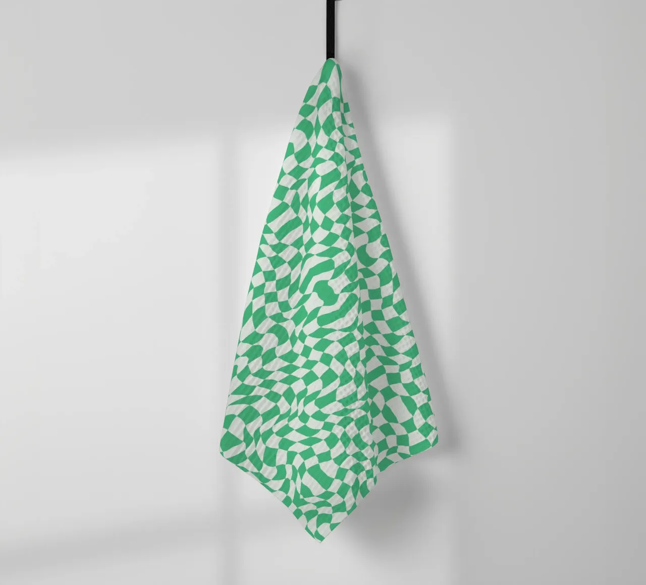 Symmetrical checker vibration 04 tea towel by Little Dean