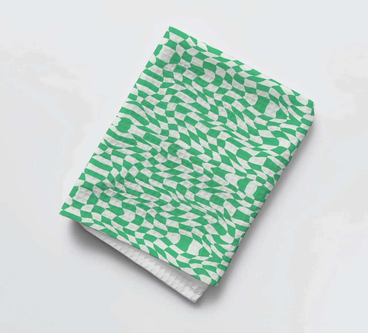 Symmetrical checker vibration 04 tea towel by Little Dean
