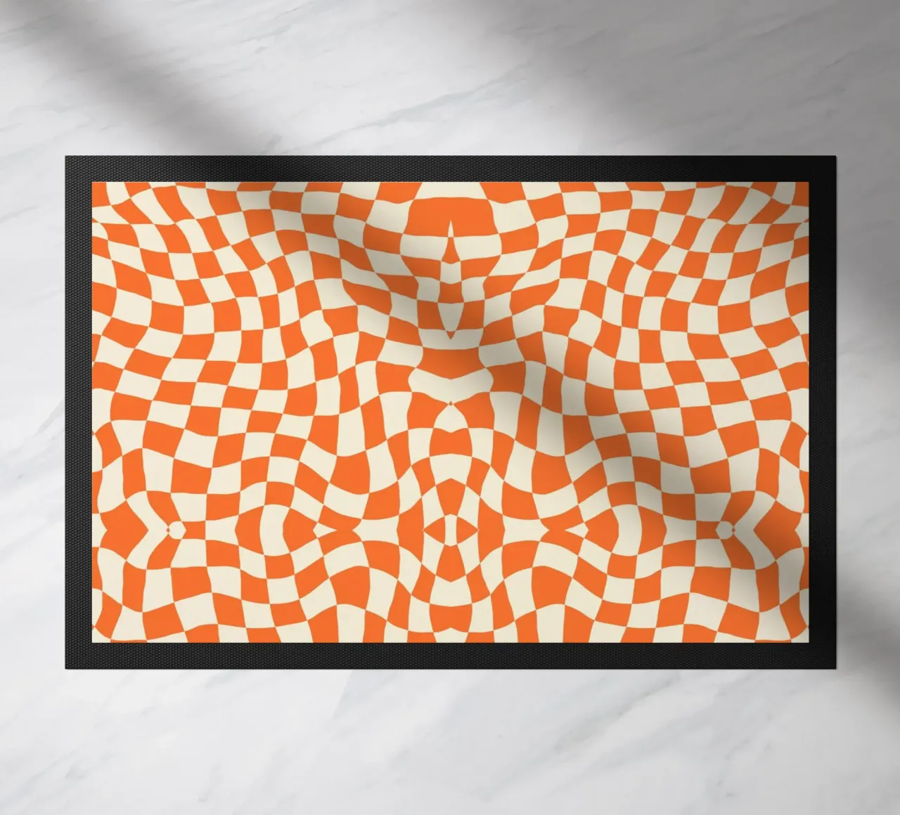 Symmetrical checker vibration 05 doormat by Little Dean