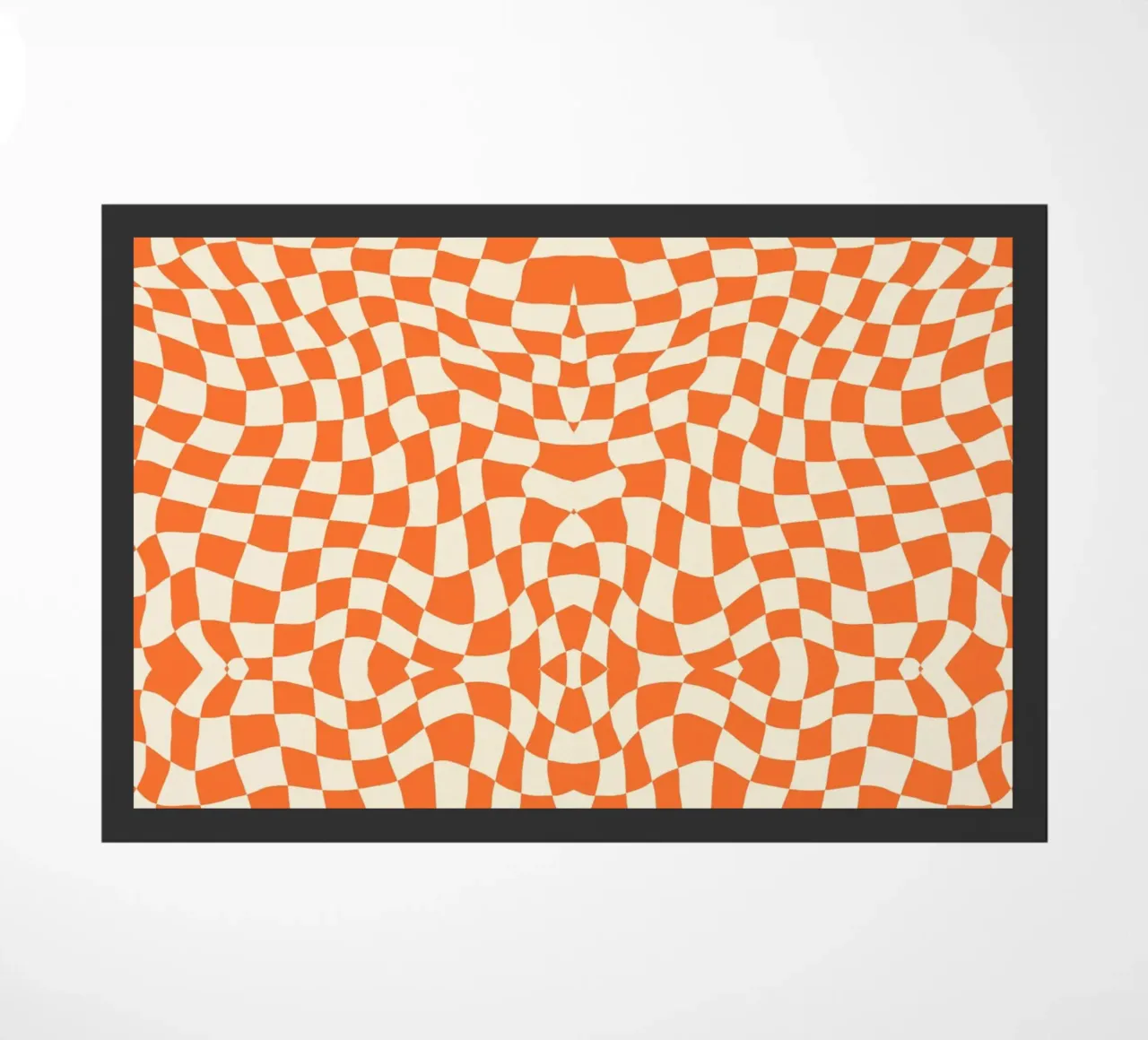 Symmetrical checker vibration 05 doormat by Little Dean