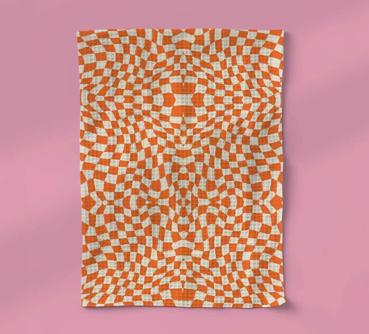 Symmetrical checker vibration 05 tea towel by Little Dean