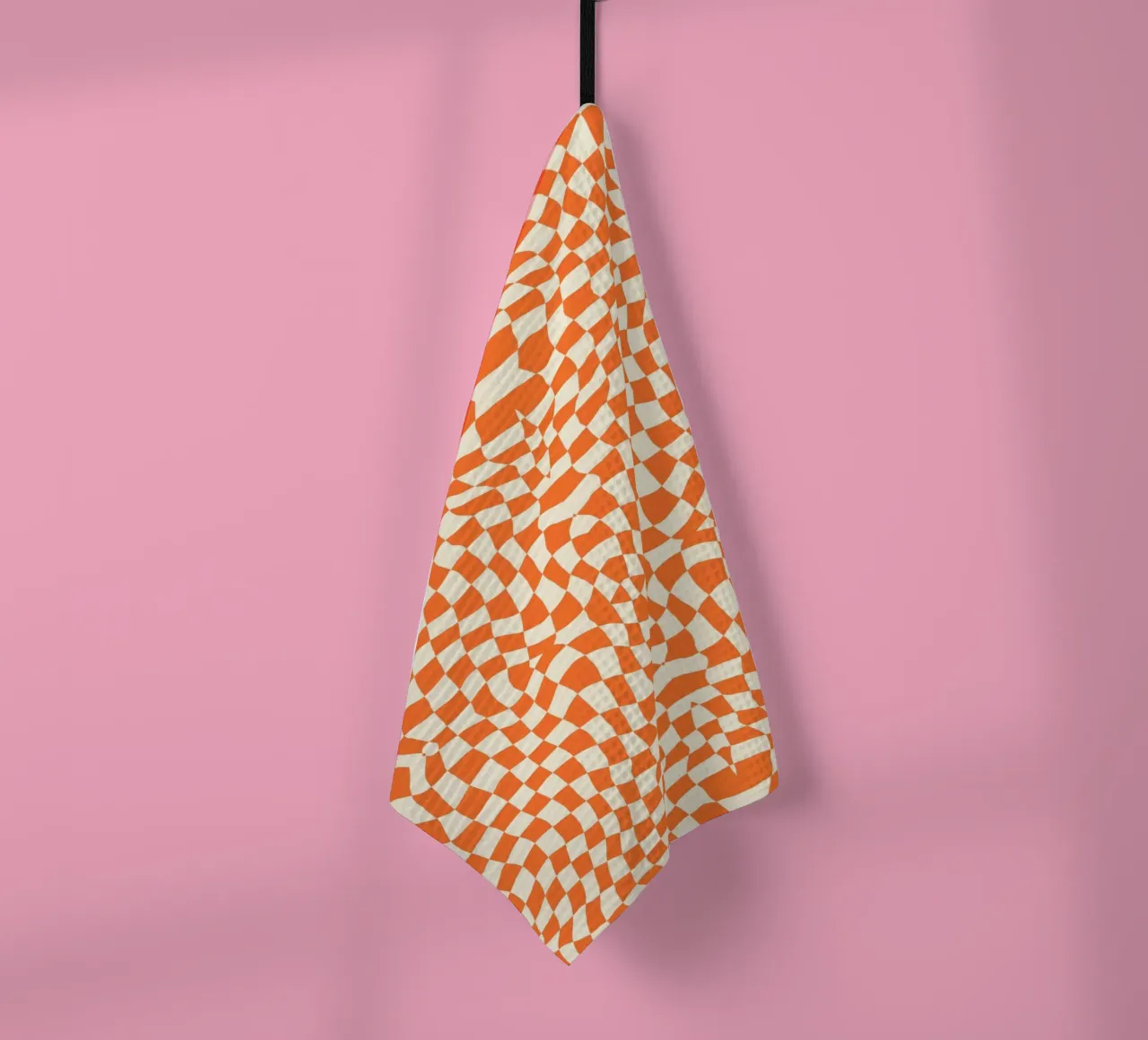 Symmetrical checker vibration 05 tea towel by Little Dean