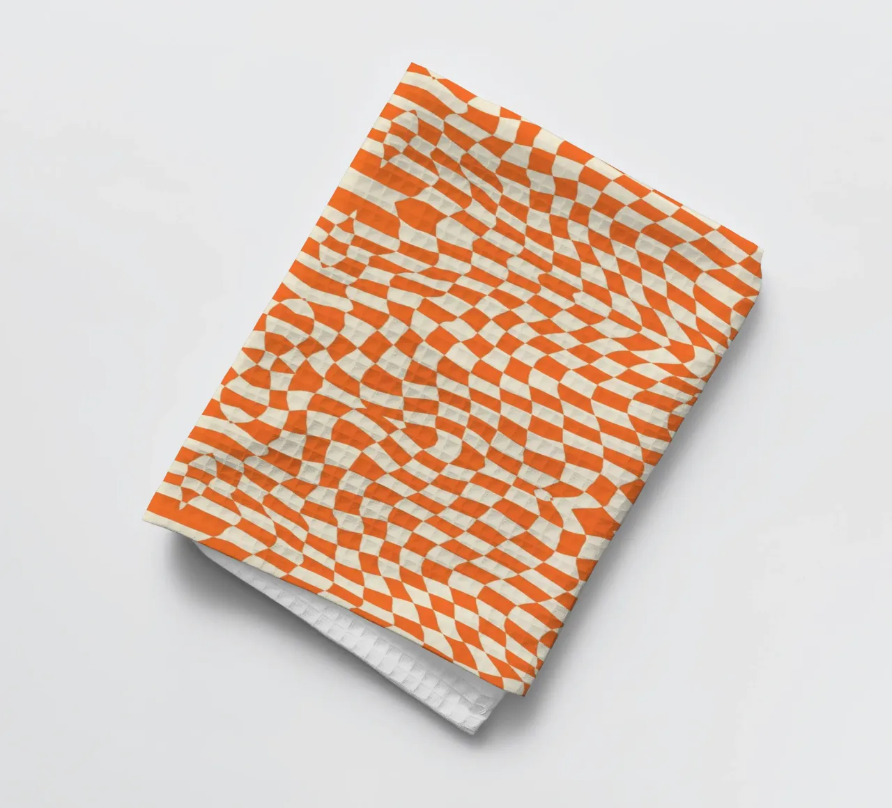 Symmetrical checker vibration 05 tea towel by Little Dean