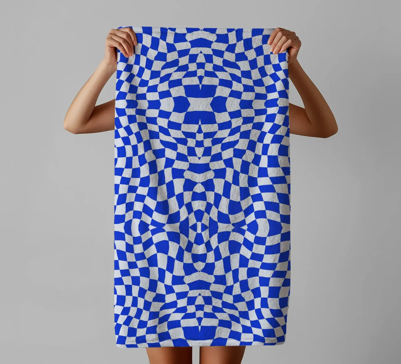 Symmetrical checker vibration 06 towel by Little Dean