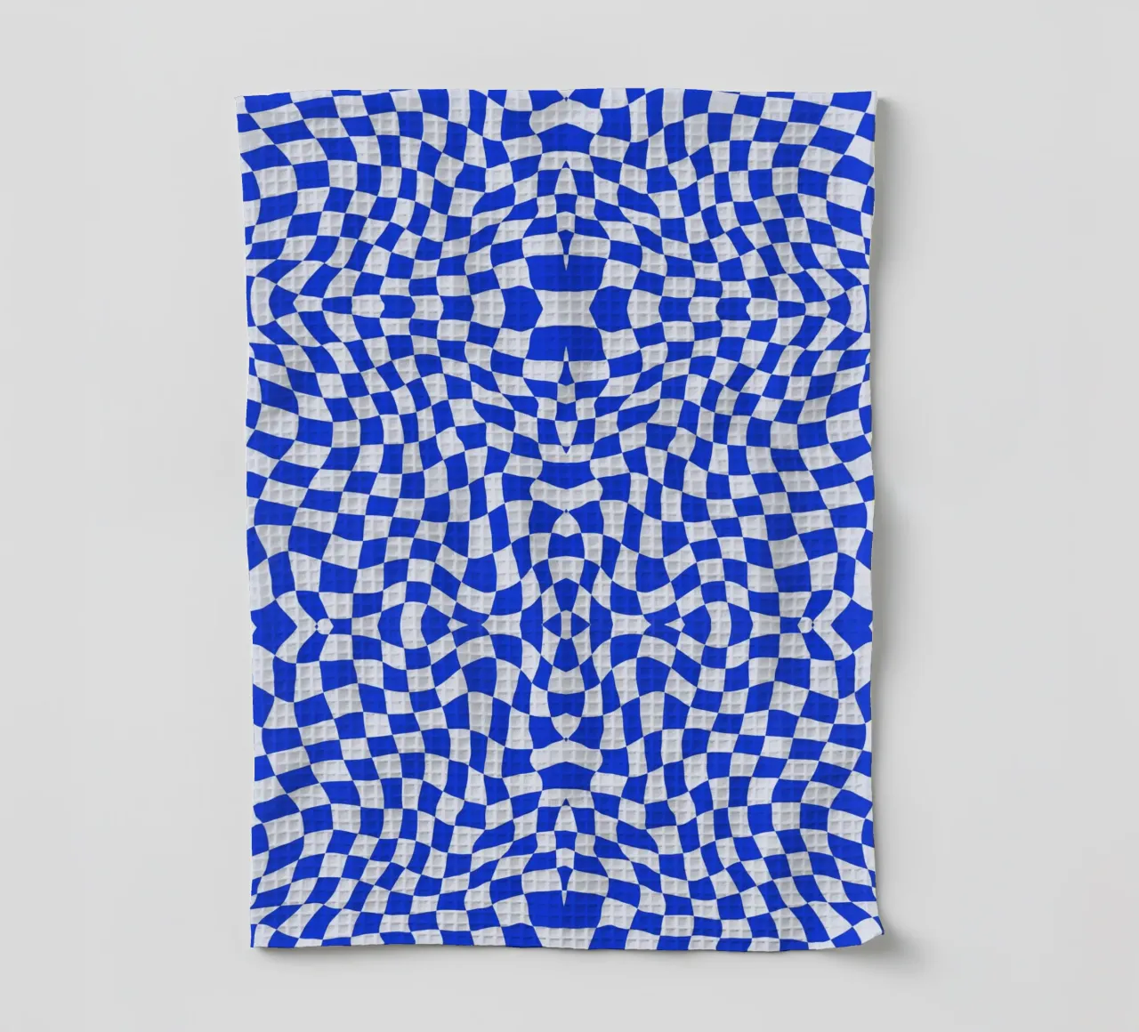 Symmetrical checker vibration 06 tea towel by Little Dean