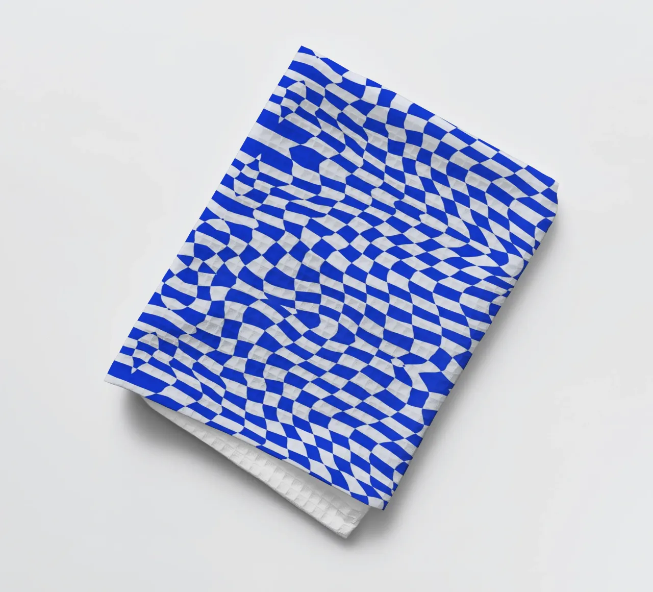 Symmetrical checker vibration 06 tea towel by Little Dean