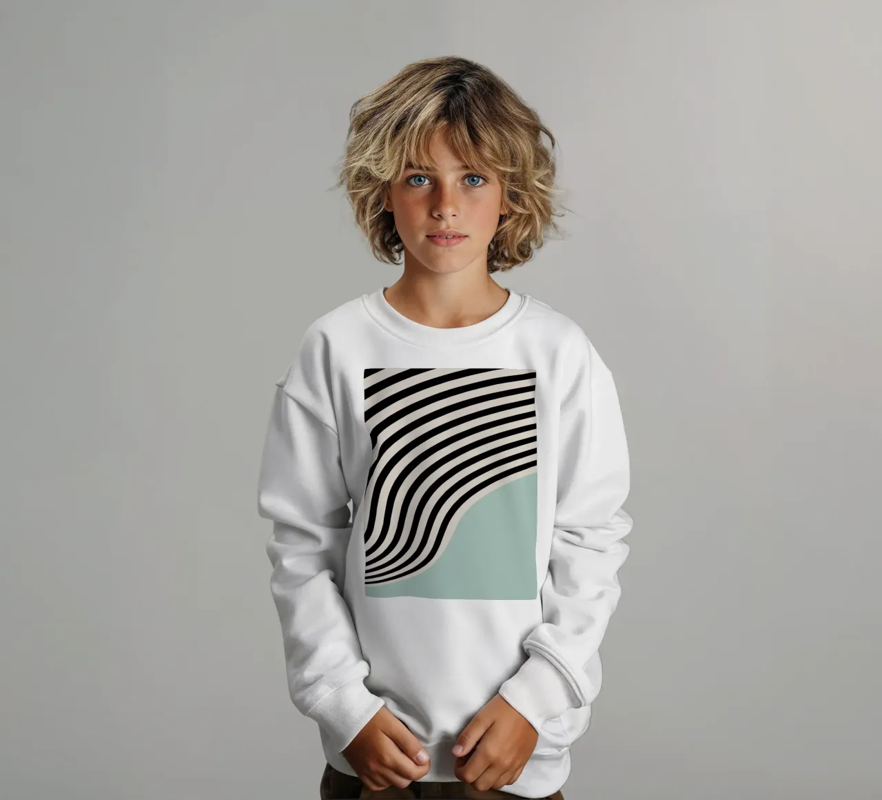 Linee curve Bauhaus | Poster d'arte minimale felpa bambino da Studio Vibe