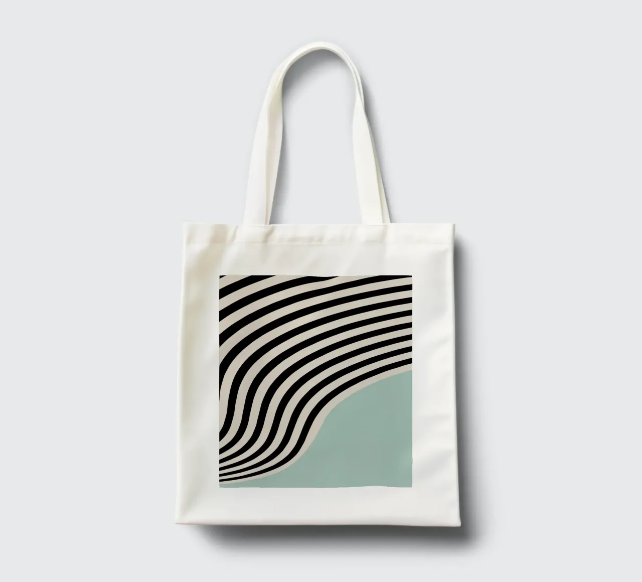 Linee curve Bauhaus | Poster d'arte minimale borsa in juta da Studio Vibe