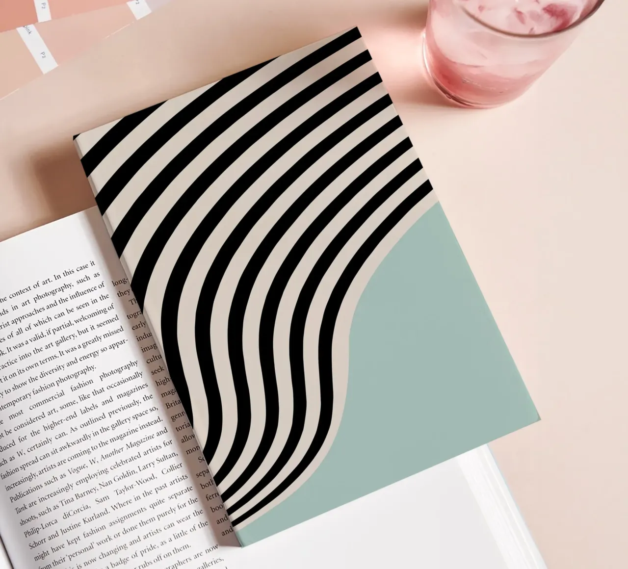 Curved Bauhaus Lines | Minimal Art Poster notebook by Studio Vibe