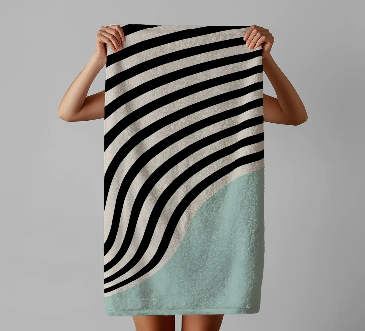 Linee curve Bauhaus | Poster d'arte minimale asciugamano da bagno da Studio Vibe