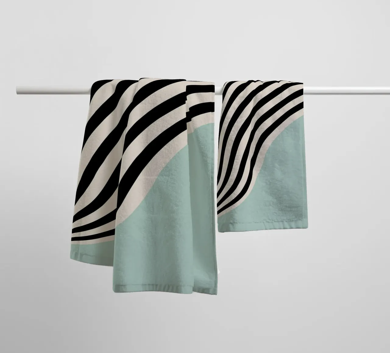 Linee curve Bauhaus | Poster d'arte minimale asciugamano da bagno da Studio Vibe