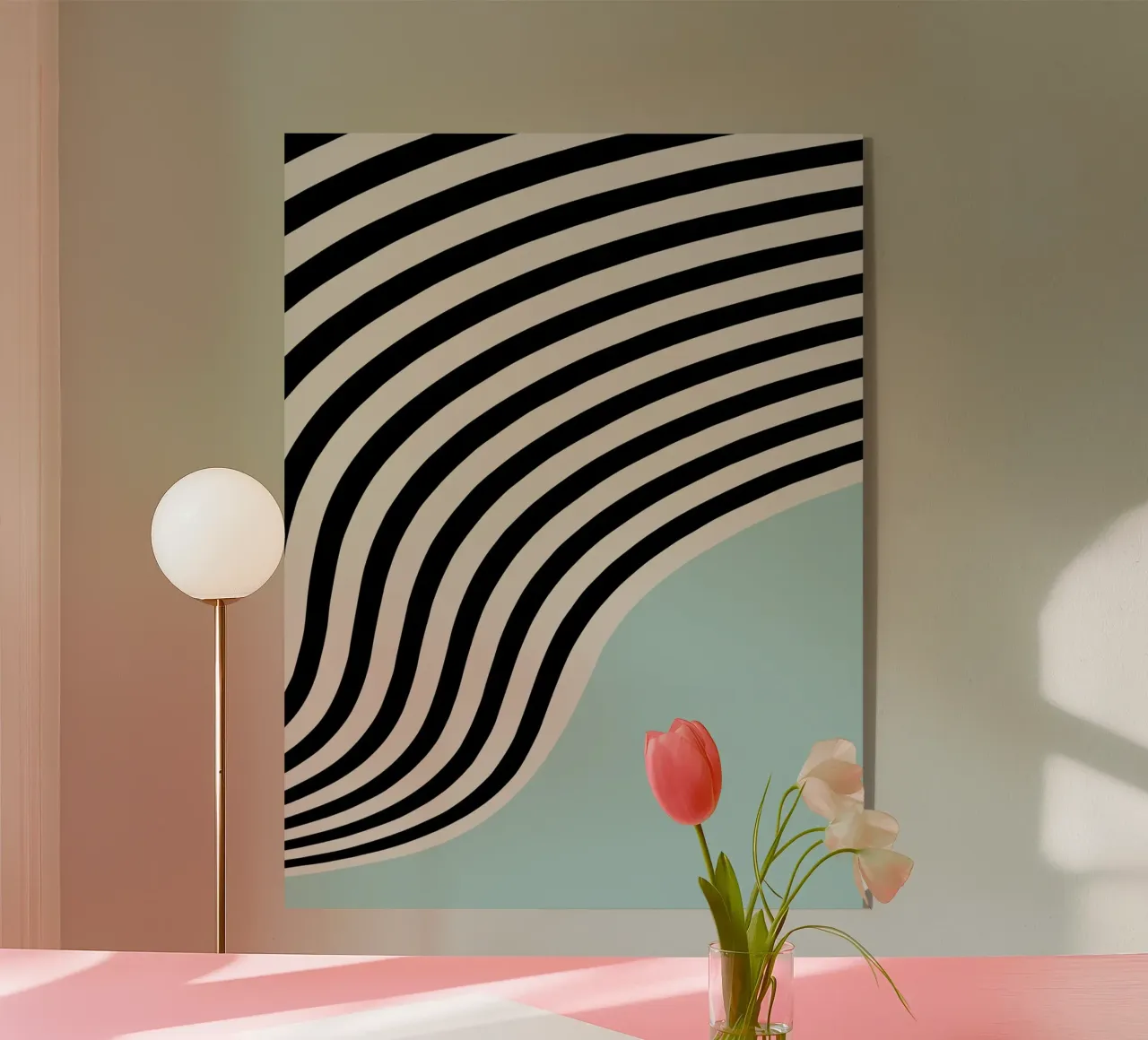 Curved Bauhaus Lines | Minimal Art Poster acrylic glass by Studio Vibe