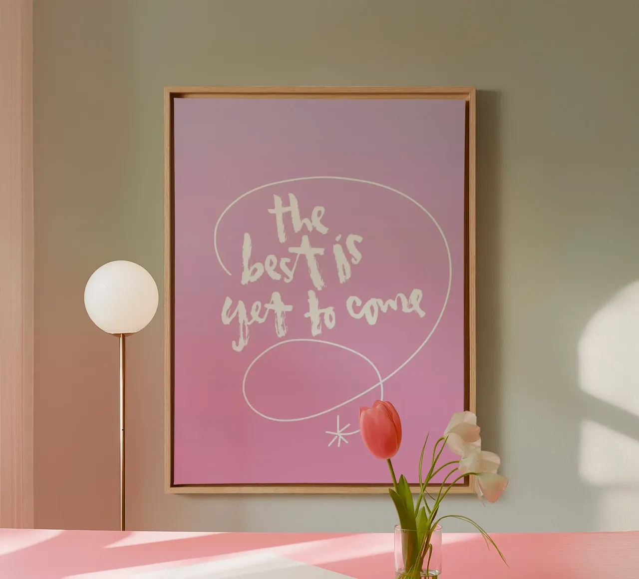 The best is yet to come tela con Cornice a cassetta da Brushmeetspaper