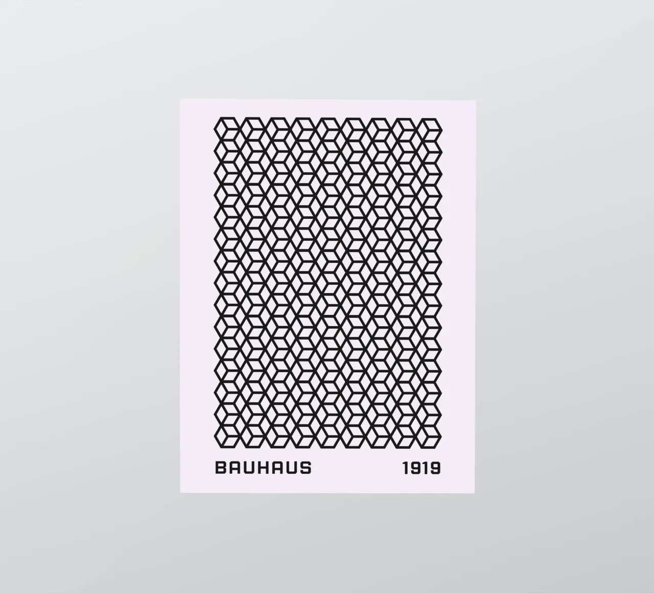 Bauhaus cube pattern graphic sticker by Studio Vibe