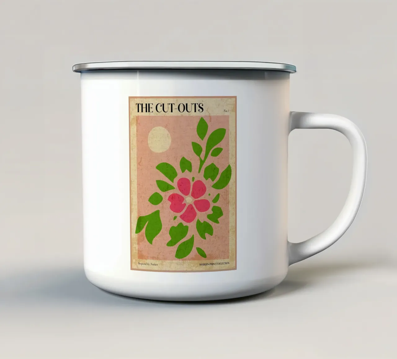 Arte floreale moderna rosa tazza in smalto da Amanda Studio