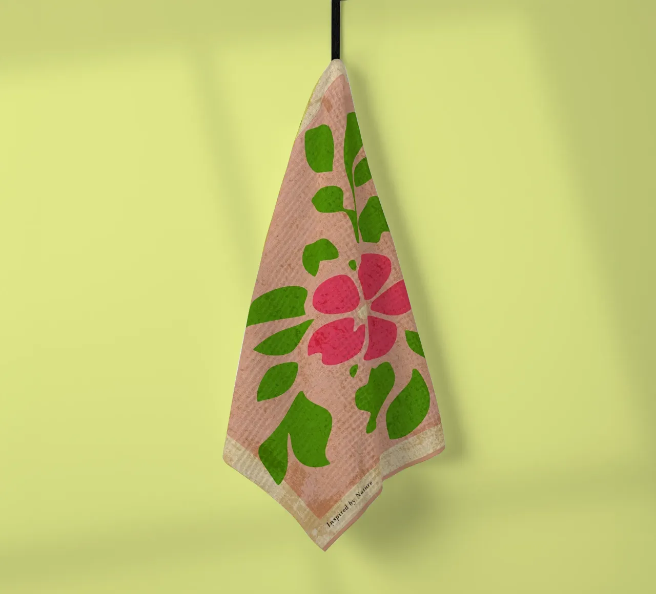 Modern Pink Floral Art tea towel by Amanda Studio