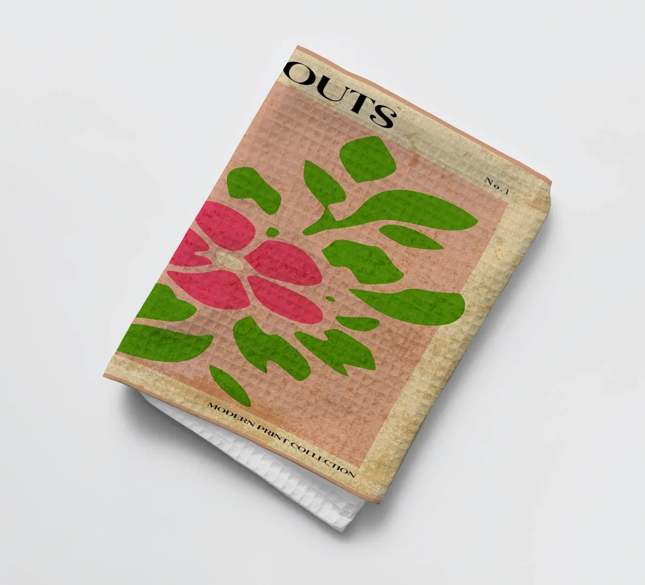 Modern Pink Floral Art tea towel by Amanda Studio