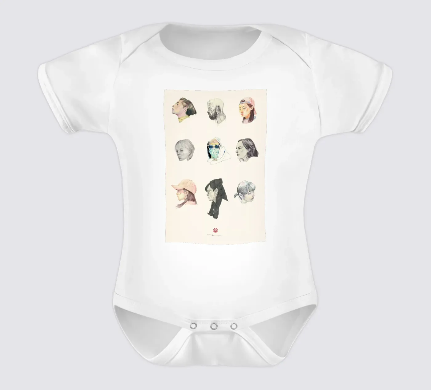 Faces body neonato maniche corte da Faunesque