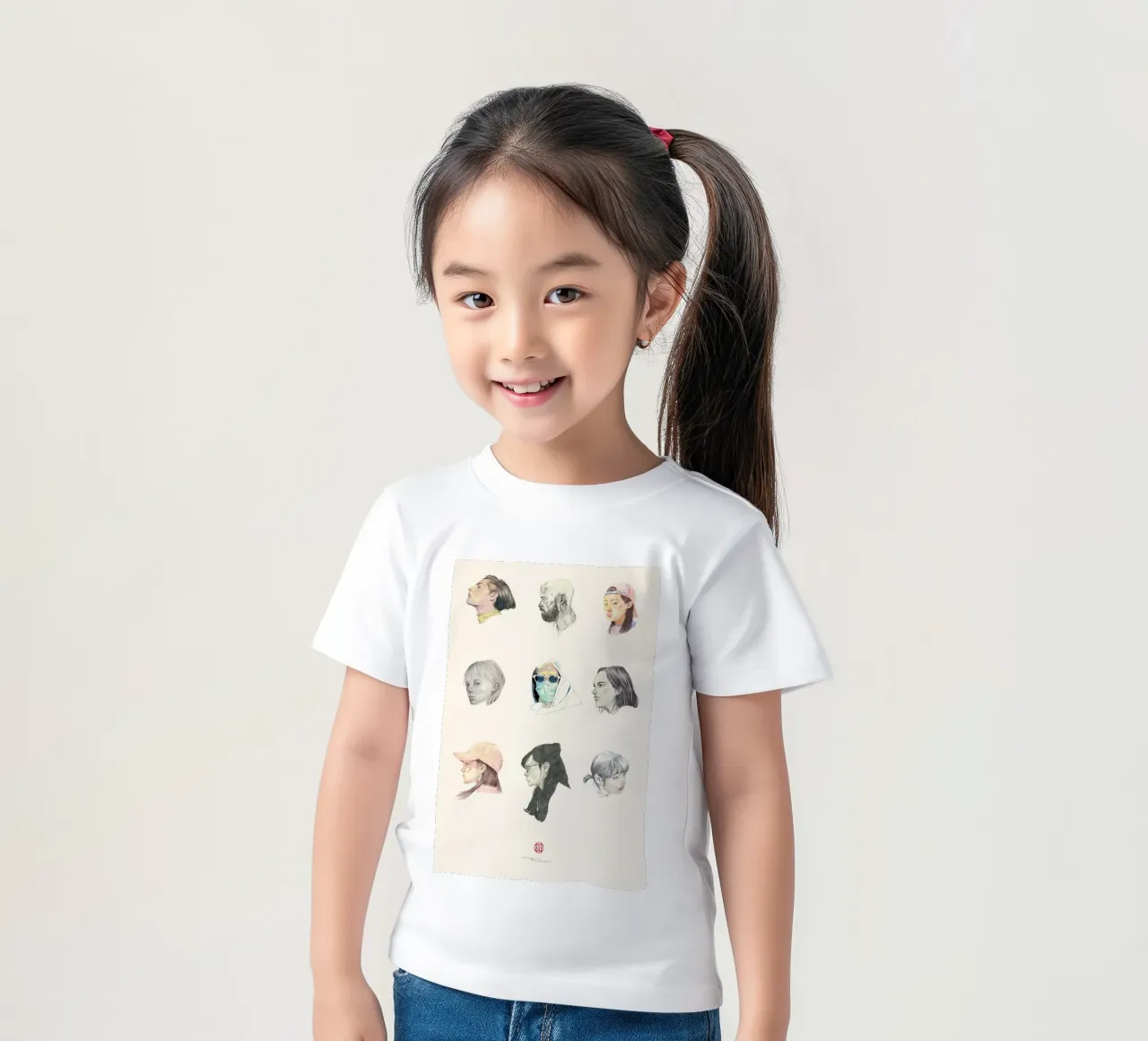 Volti t-shirt bambini da Faunesque