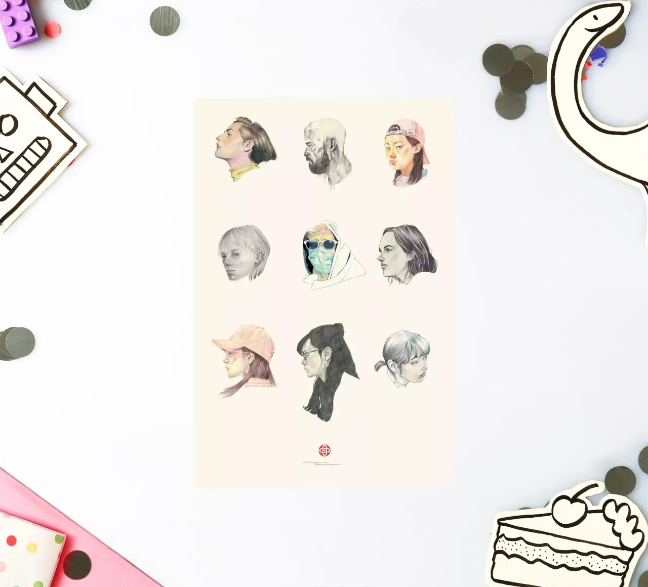 Faces sticker by Faunesque