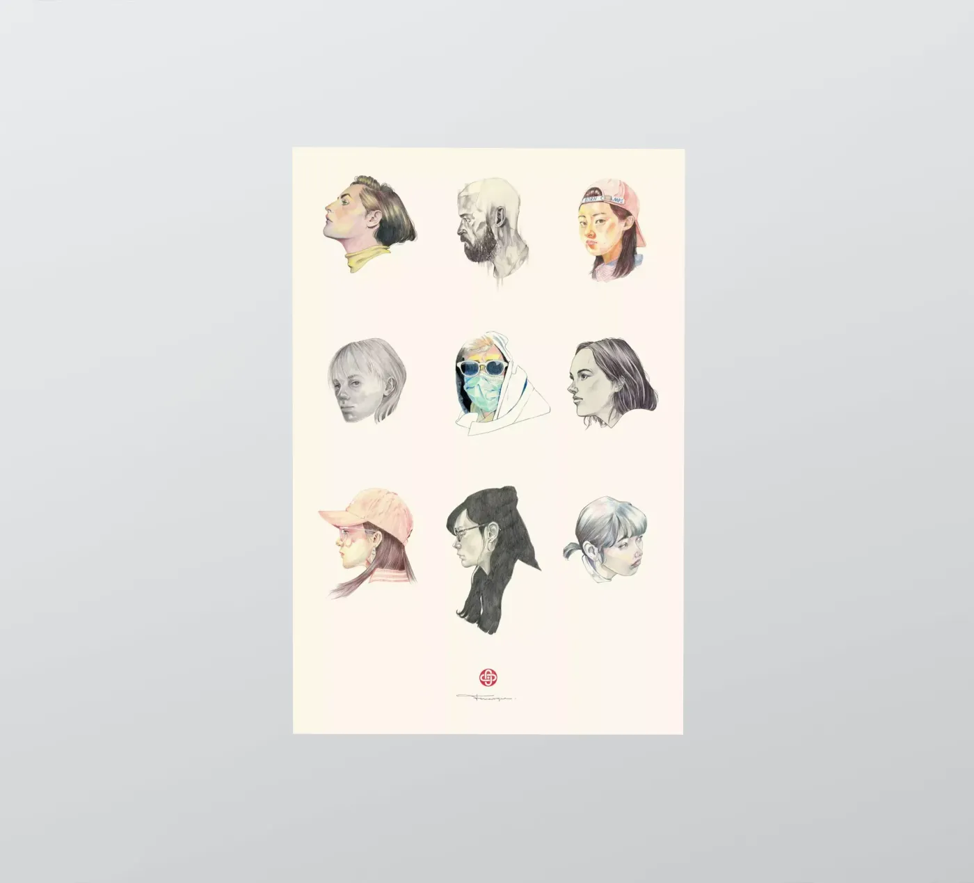 Volti adesivo da Faunesque