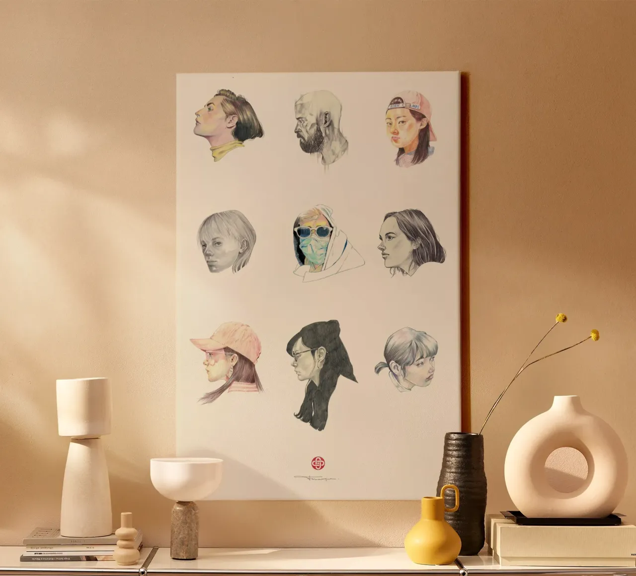 Faces canvas by Faunesque