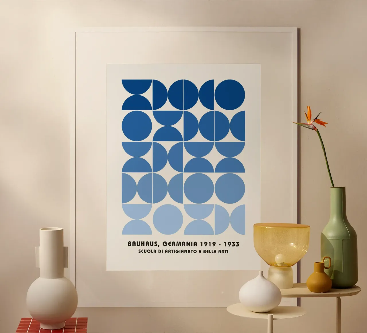 Blue Bauhaus sample poster poster by Studio Vibe