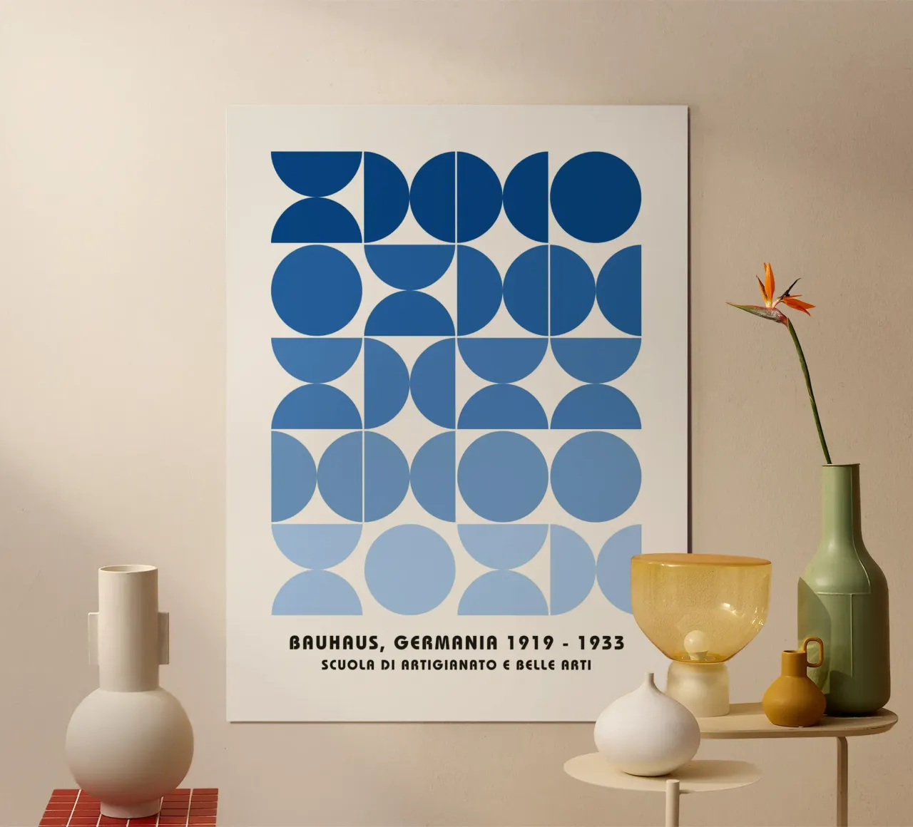 Blue Bauhaus sample poster poster by Studio Vibe