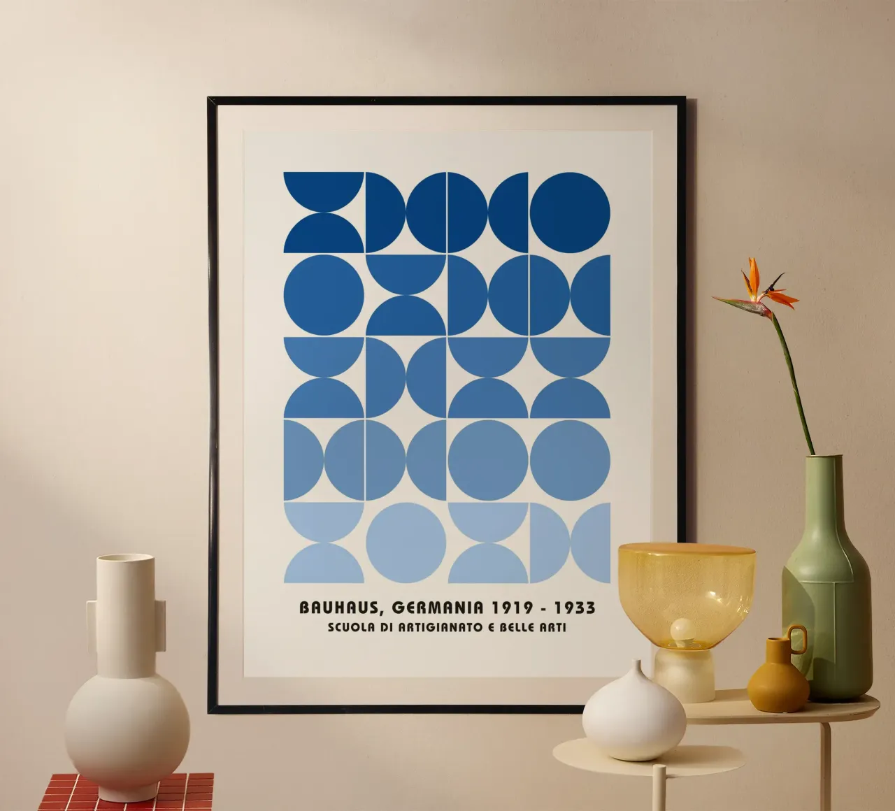 Blue Bauhaus sample poster poster by Studio Vibe