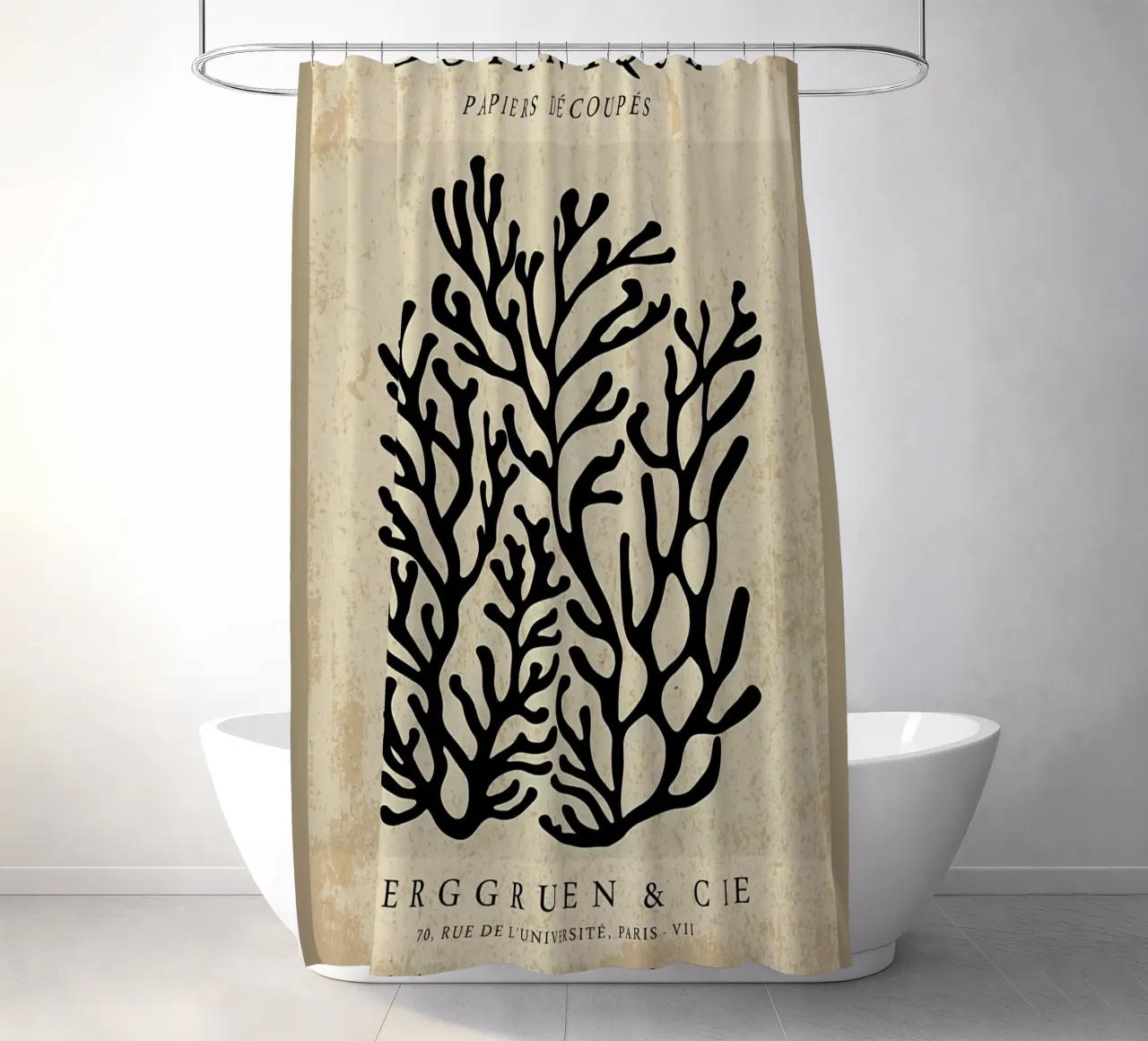 Design botanico neutro tenda da doccia da BobbyStudio