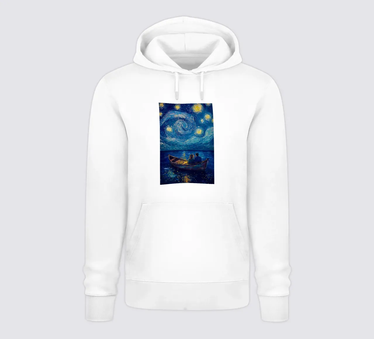 couple relaxing on a boat at night hoodie by Piper Shop Oke