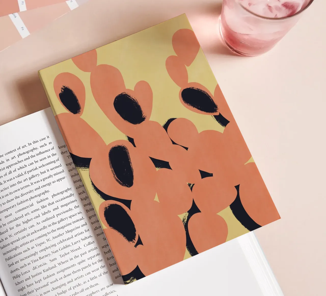Minimal orange cactus notebook by Little Dean
