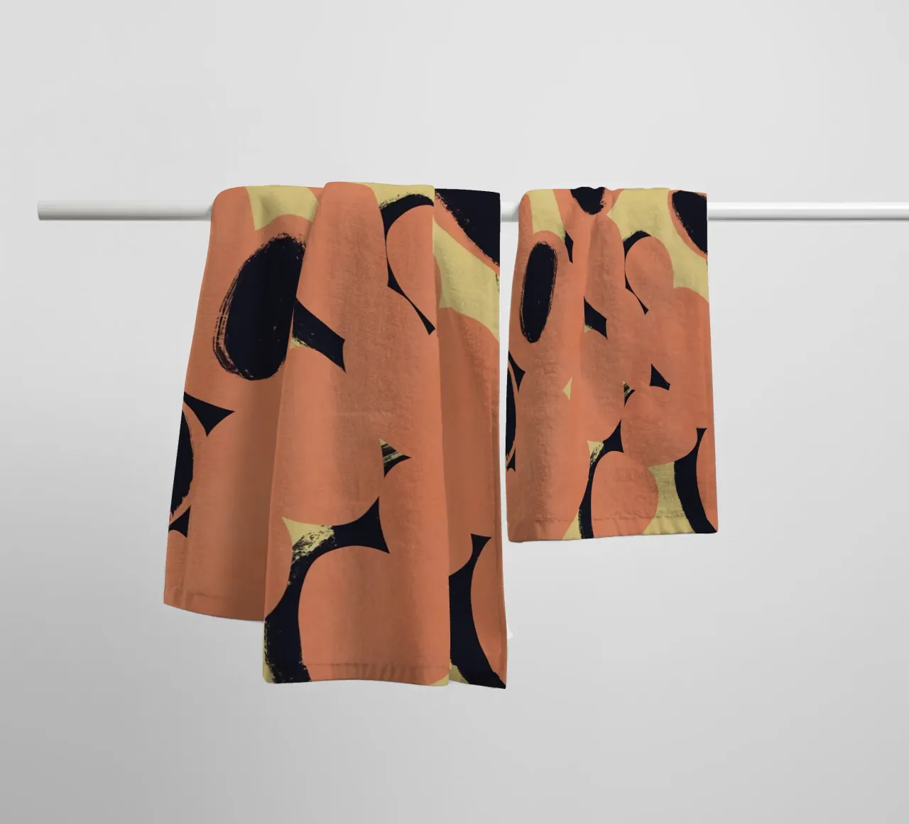 Cactus arancione minimale asciugamano da bagno da Little Dean