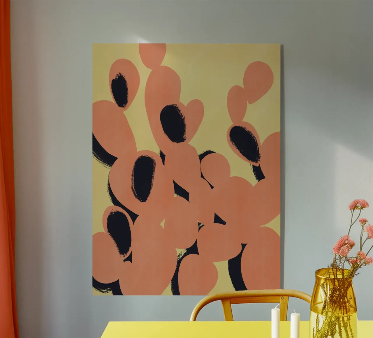 Cactus arancione minimale plexiglass da Little Dean