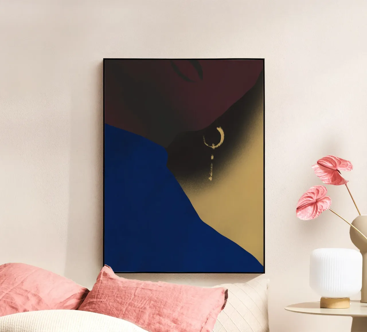 The girl with the golden earring acrylic glass by Little Dean