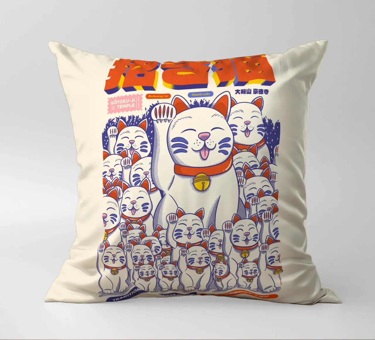 Maneki-neko Cat cuscino da Rafa Gomes