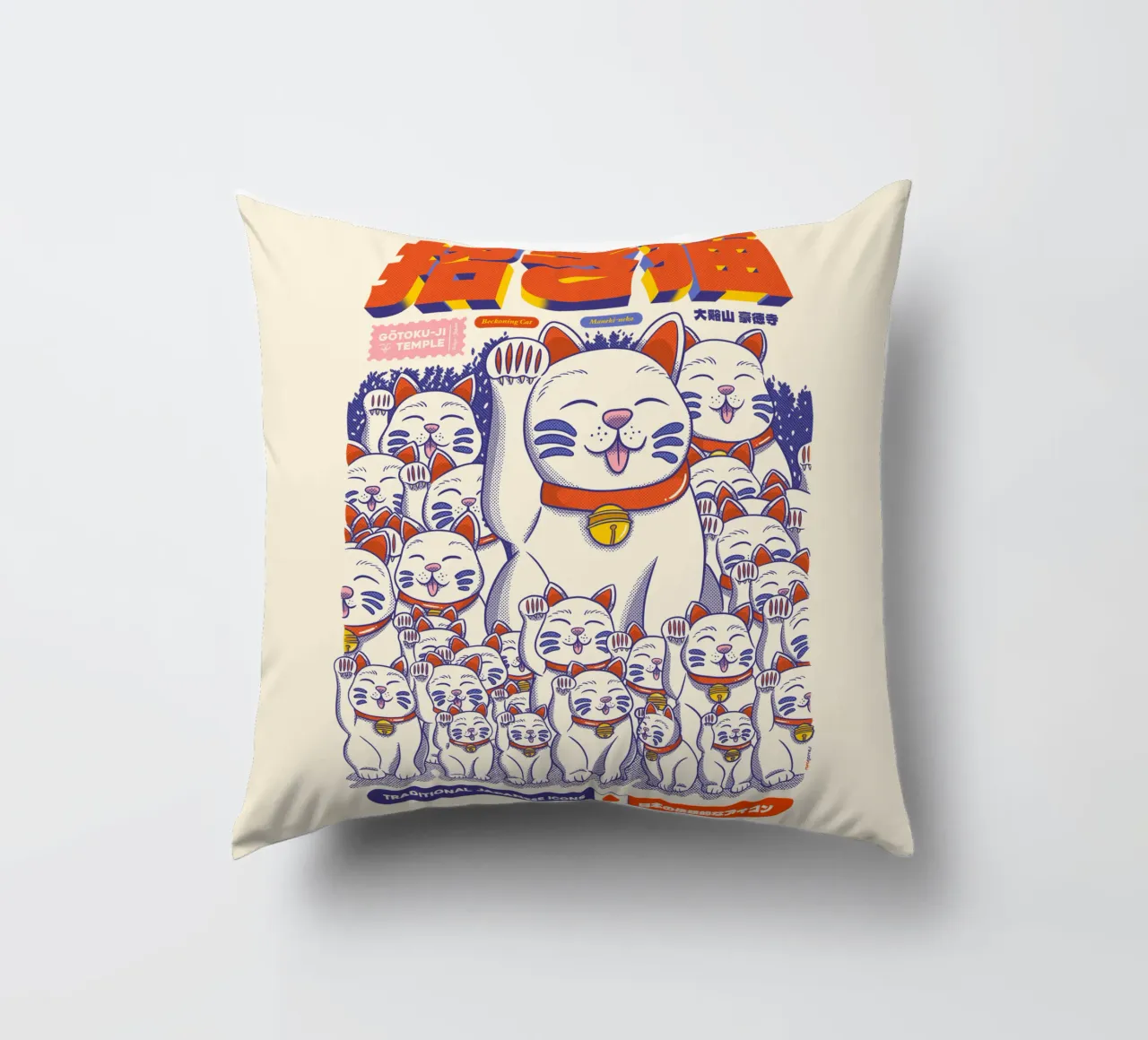 Maneki-neko Cat cuscino da Rafa Gomes