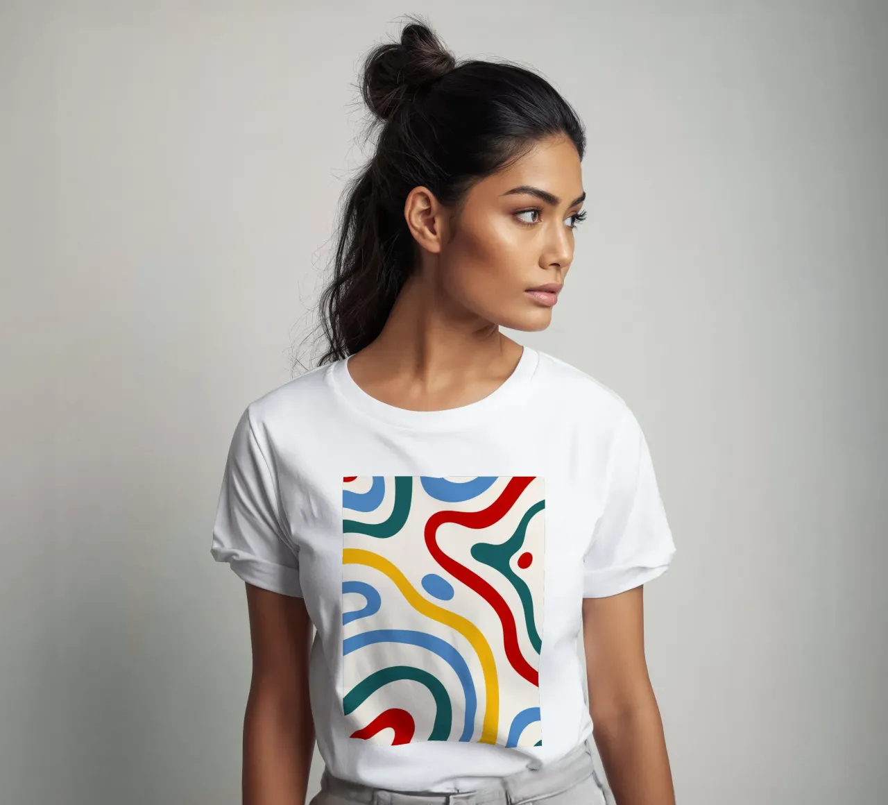 Linea astratta retrò t-shirt da Studio Vibe