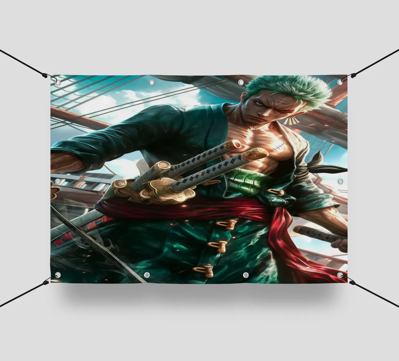 Pirate Hunter Roronoa Zoro One Piece telo in pvc da Fleur de Lys