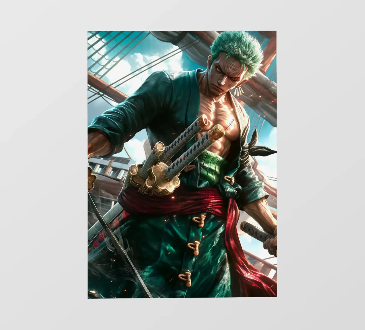 Pirate Hunter Roronoa Zoro One Piece telo in pvc da Fleur de Lys