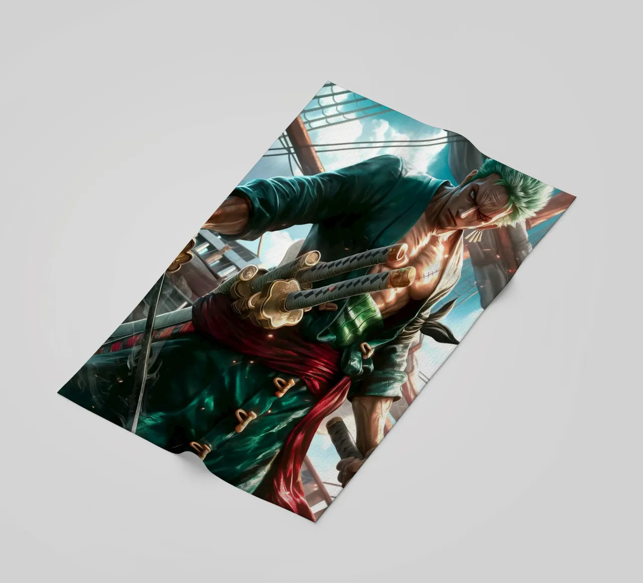 Pirate Hunter Roronoa Zoro One Piece telo mare da Fleur de Lys